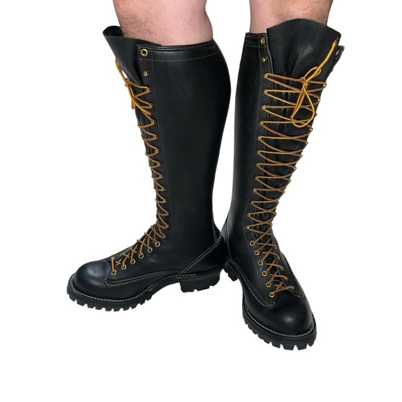WESCO HIGHLINER 16” #100 VIBRAM LUG SOLE LACE UP MEN’S BOOTS SIZE 9 WIDE CALF - Picture 6 of 17